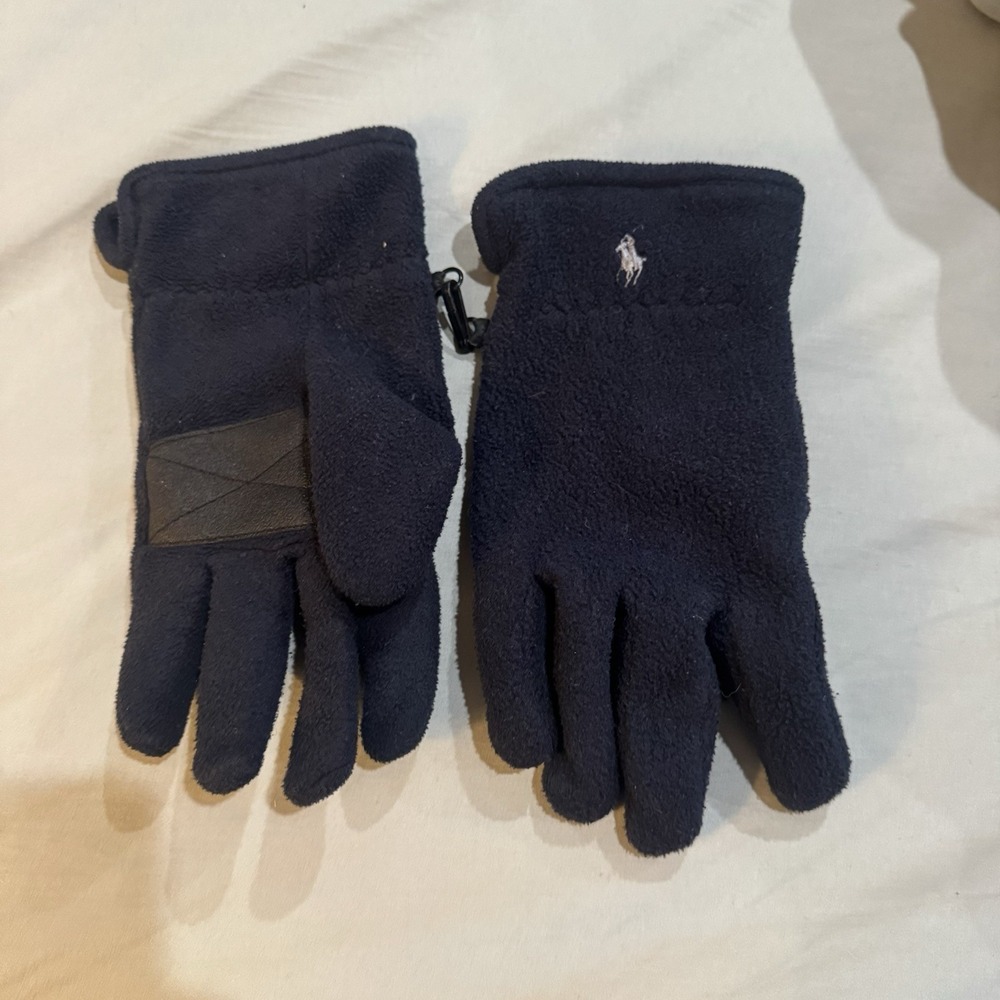Ralph Lauren Polo Men's Knit Gloves S/M Navy Blue Pony